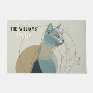 Boho Maine Coon Cat New Home Warming Doormat