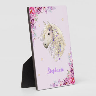 Boho Majestic Horse Shades of Pink and Purple Post Plaque