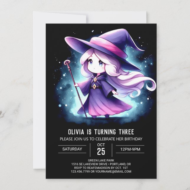 Boho Majestic Wizard Birthday Invitation (Front)