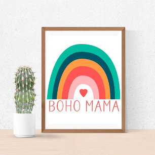 Boho Mama Rainbow Modern Bright Colours Poster