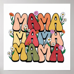 Boho "Mama" Stacked Typography Poster