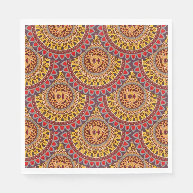 Boho mandala abstract pattern design napkin (Front)