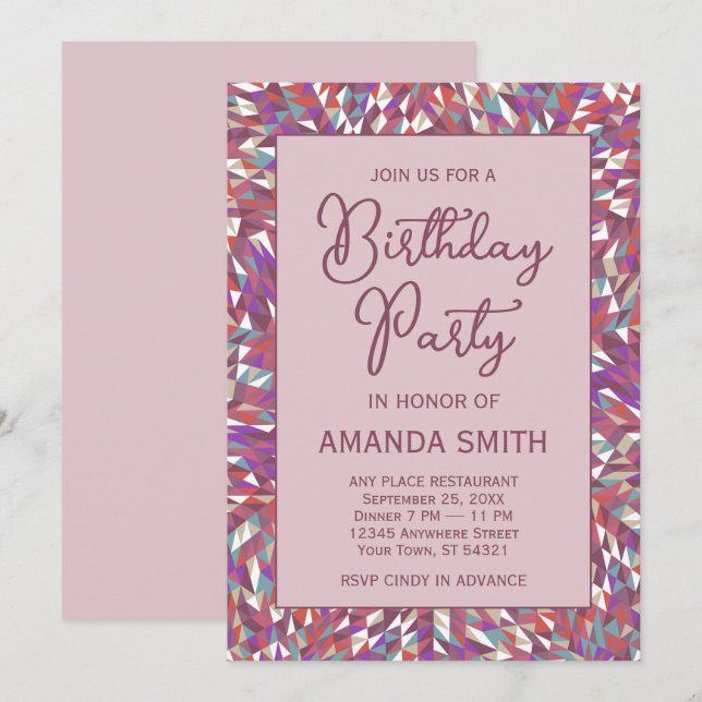 Boho Mandala Birthday Party Invitation (Front/Back)
