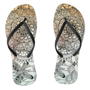 Boho Mandala Bohemian Art Flip Flops