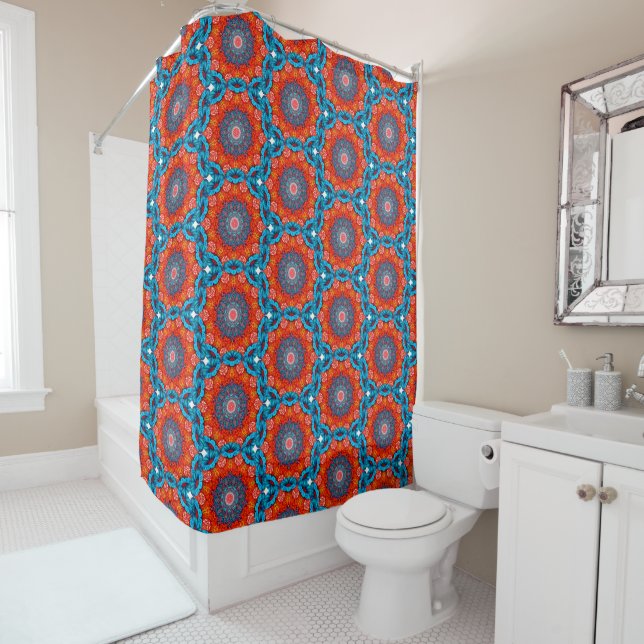 Boho Mandala Energy Shower Curtain (In Situ)
