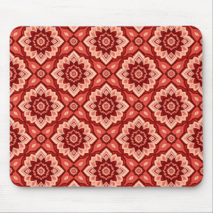 Boho Mandala Geometric Floral Pattern Mouse Mat