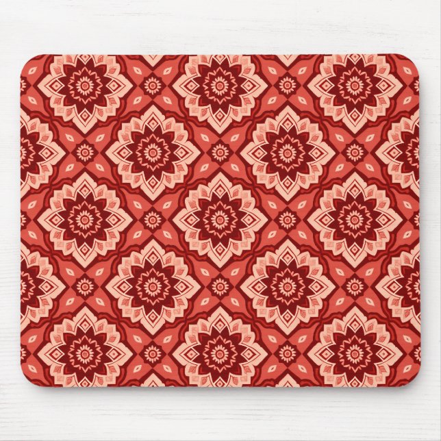 Boho Mandala Geometric Floral Pattern Mouse Mat (Front)
