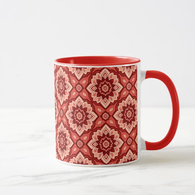 Boho Mandala Geometric Floral Pattern Mug (Right)