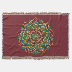 Boho Mandala Hippie Boho Throw Blanket