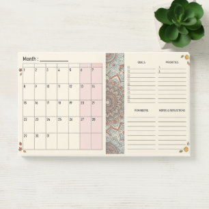 Boho Mandala Monthly Planner Post-it Notes