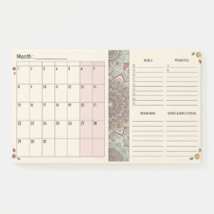 Boho Mandala Monthly Planner Post-it Notes