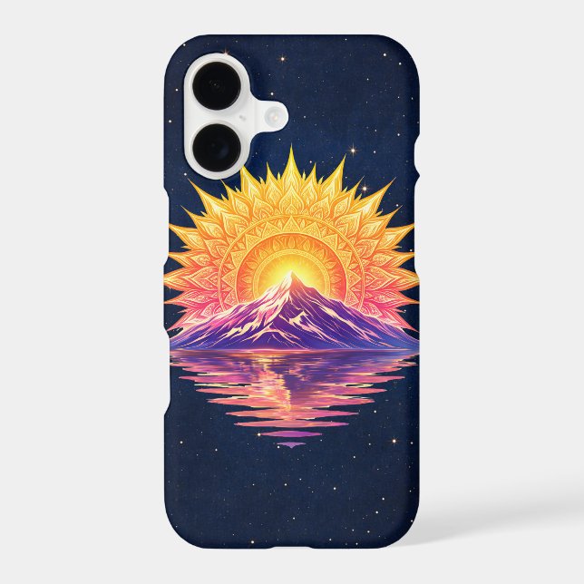 Boho Mandala Mountain Sunset | Cosmic Night Sky (Back)