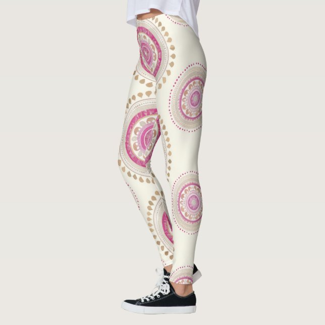 Boho Mandala Pattern Leggings (Left)