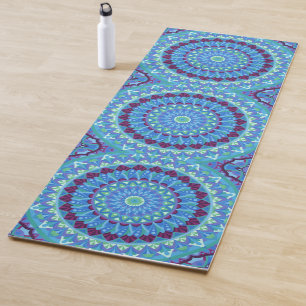Boho Mandala Yoga Midnight Dreams Blue Exercise Mat