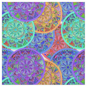 Boho Mandalas Colourful Circle Patterns Fabric