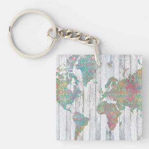 Boho Map II Key Ring