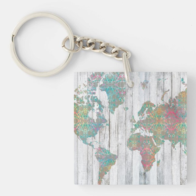 Boho Map II Key Ring (Front)