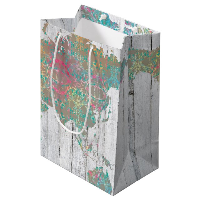 Boho Map II Medium Gift Bag (Front Angled)