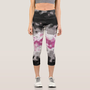 Boho Marbled Abstract Librafeminine Pride Flag Capri Leggings