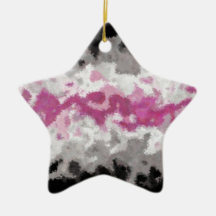 Boho Marbled Abstract Librafeminine Pride Flag Ceramic Tree Decoration