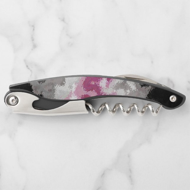 Boho Marbled Abstract Librafeminine Pride Flag Corkscrew (Front)
