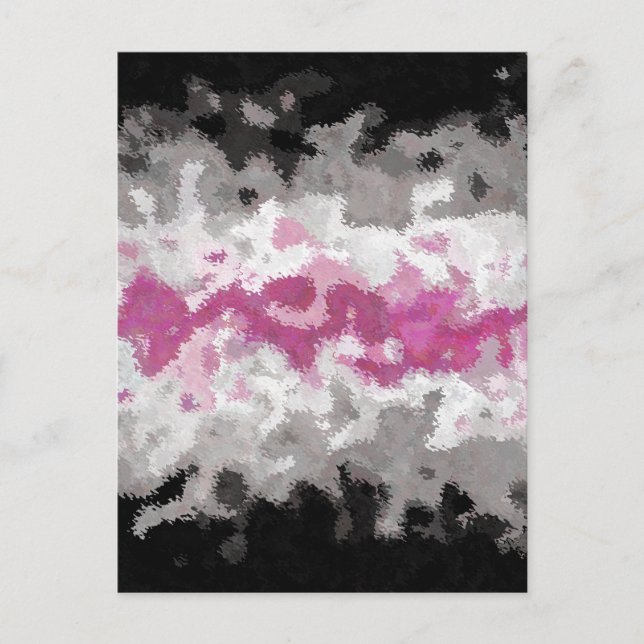 Boho Marbled Abstract Librafeminine Pride Flag Postcard (Front)