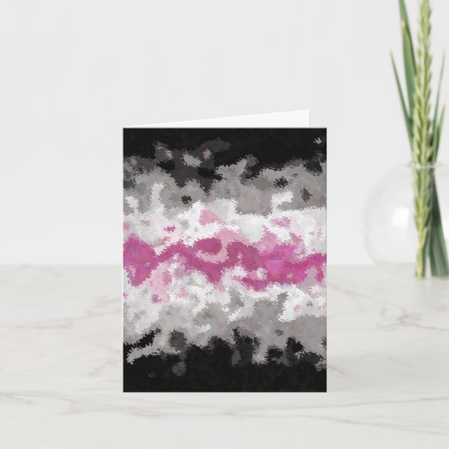 Boho Marbled Abstract Librafeminine Pride Flag Thank You Card (Front)