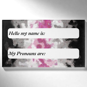 Boho Marbled Customisable Librafeminine Pride Flag Name Tag