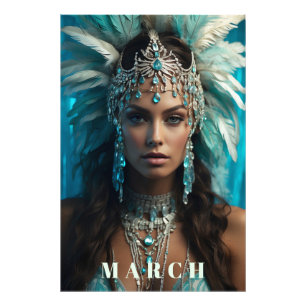 *~* Boho MARCH AQUAMARINE Headdress AP53 Photo Print
