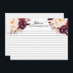 Boho Marsala  Beautiful Floral Advice Cards<br><div class="desc">Boho Marsala  Beautiful Floral Advice Cards</div>