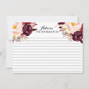 Boho Marsala  Beautiful Floral Advice Cards