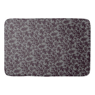 Boho Matisse Botanical Shapes Pattern Black Grey Bath Mat