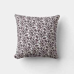 Boho Matisse Botanical Shapes Pattern Black Grey Cushion