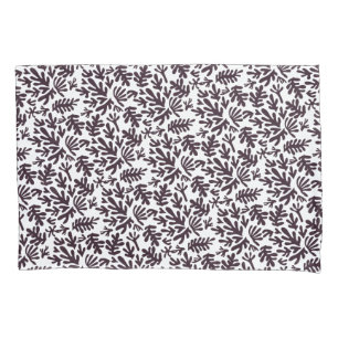 Boho Matisse Botanical Shapes Pattern Black Grey Pillowcase