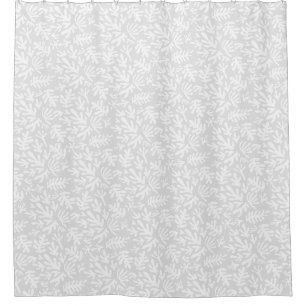 Boho Matisse Botanical Shapes Pattern Black Grey Shower Curtain
