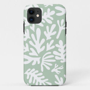 Boho Matisse Botanical Shapes Pattern Green iPhone 11 Case