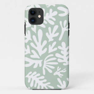 Boho Matisse Botanical Shapes Pattern Green iPhone 11 Case