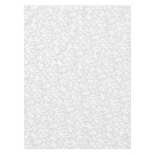 Boho Matisse Botanical Shapes Pattern Grey White Tablecloth