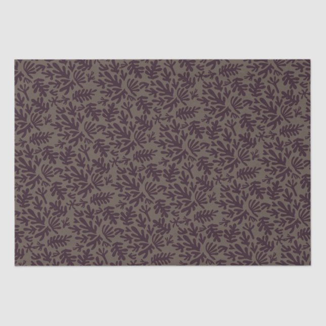 Boho Matisse Botanical Shapes Pattern Neutral Tissue Paper (Front)