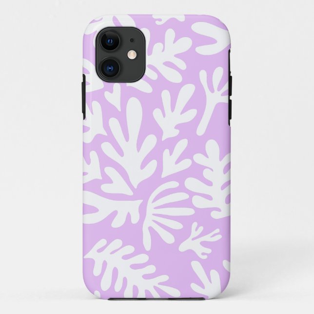 Boho Matisse Botanical Shapes Pattern Purple Case-Mate iPhone Case (Back)