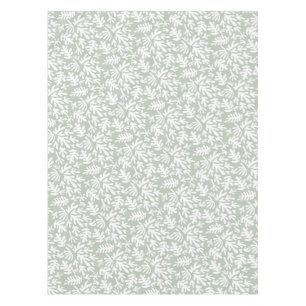 Boho Matisse Botanical Shapes Pattern Sage Green Tablecloth