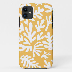 Boho Matisse Botanical Shapes Pattern Yellow iPhone 11 Case