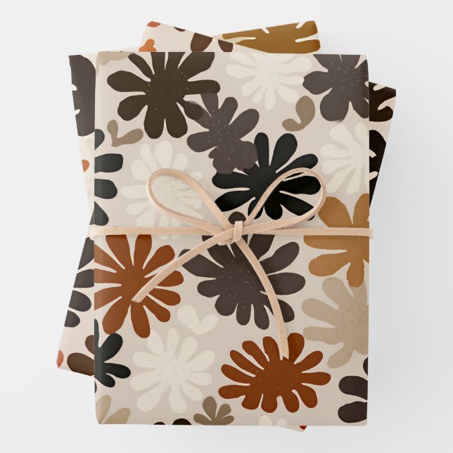 Boho Matisse Flower Pattern  Wrapping Paper Sheet (In situ)