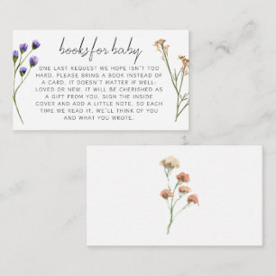 Boho Meadow Blooms Baby Shower Books For Baby Enclosure Card