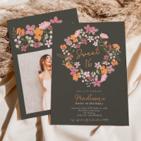 Boho meadow wildflowers photo Sweet 16