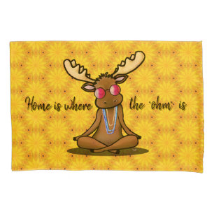 Boho Meditation Moose Pillowcase