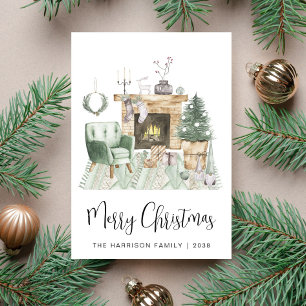 Boho Merry Christmas Holiday Card