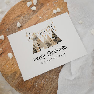 Boho Merry Christmas Thank You Card