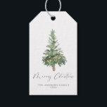 Boho Merry Christmas Watercolor Tree Gift Tags<br><div class="desc">Simple and beautiful holiday gift tag featuring a watercolor Christmas tree with Merry Christmas written in an elegant calligraphy font. Customise and personalise with your name and year.</div>
