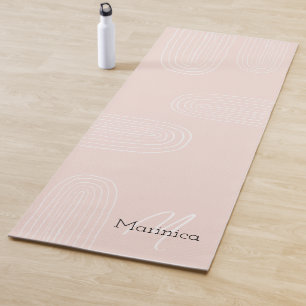 Boho Mid Century Chic Rainbow Monogram Yoga Mat